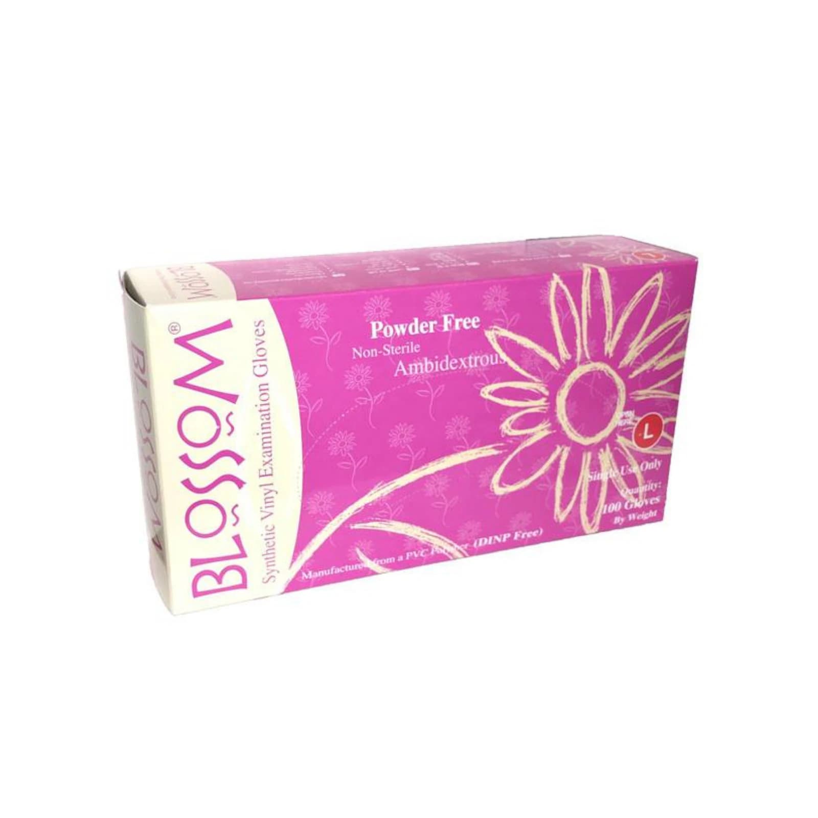 Blossom PF Synthetic/Vinyl Examination Gloves, Powder Free, Latex Free, Non-Sterile, Medium, 100/Box thumbnail 2