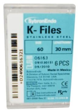 Kerr K-File, Stainless Steel, 30 mm, Size #60, Blue, 6/Pk, 06163 thumbnail 4