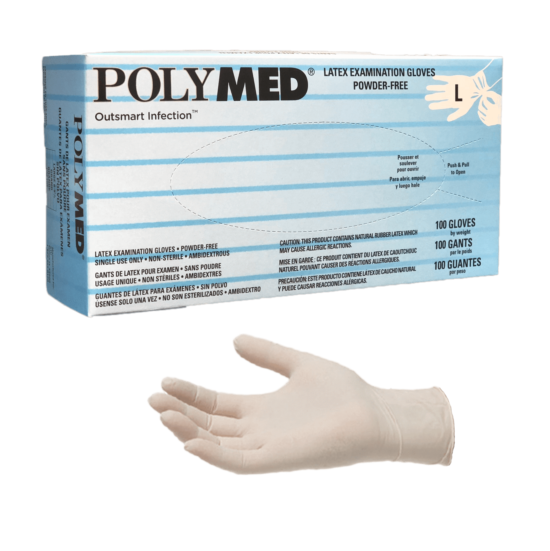 Sempermed Polymed Latex Powder-Free Exam Gloves, X-Small, 100/Box, PM101 thumbnail 8