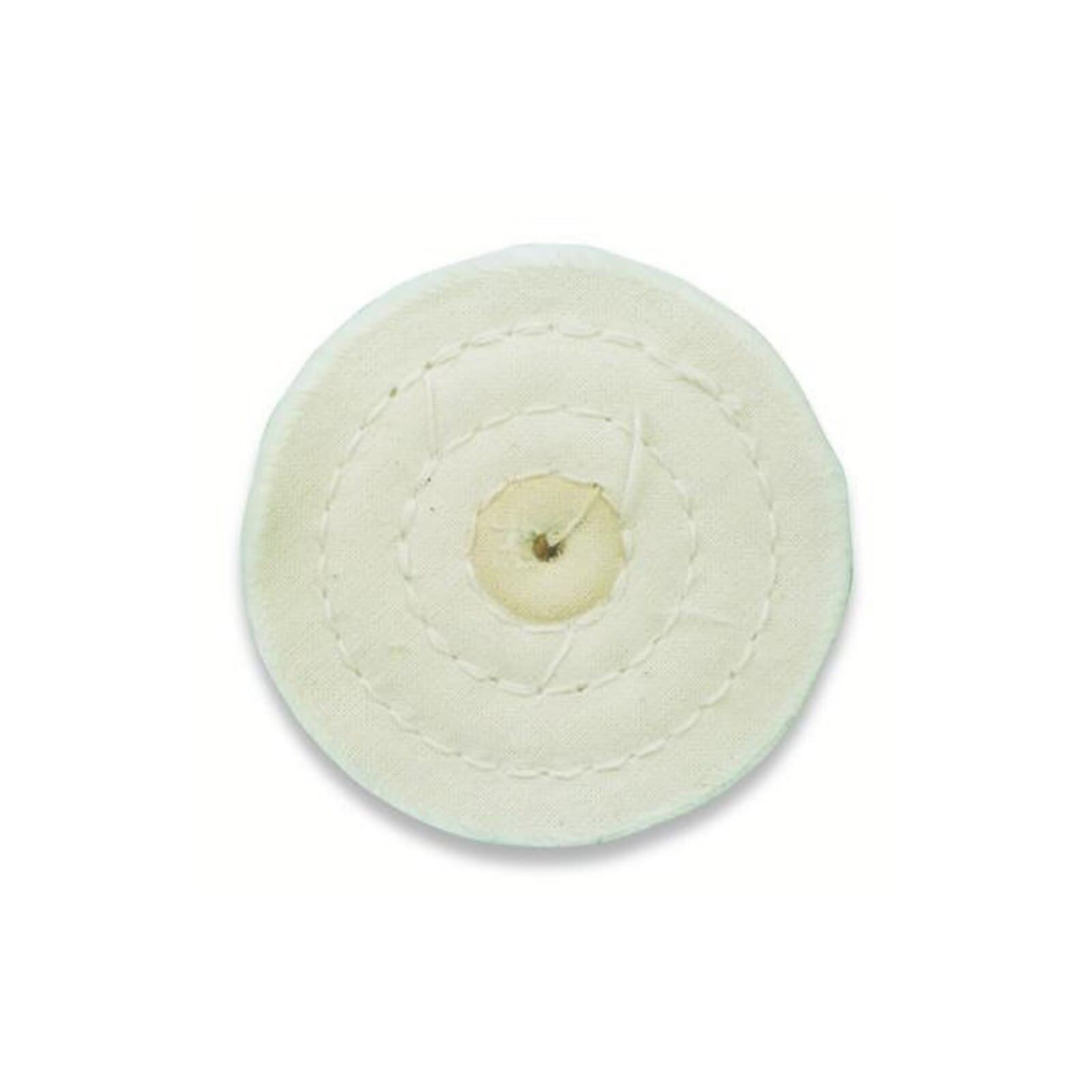 Buffalo Dental Muslin Buff Wheel, 4" x 35 Ply, Center Hole for Tapered Chuck, 1 Each thumbnail 2