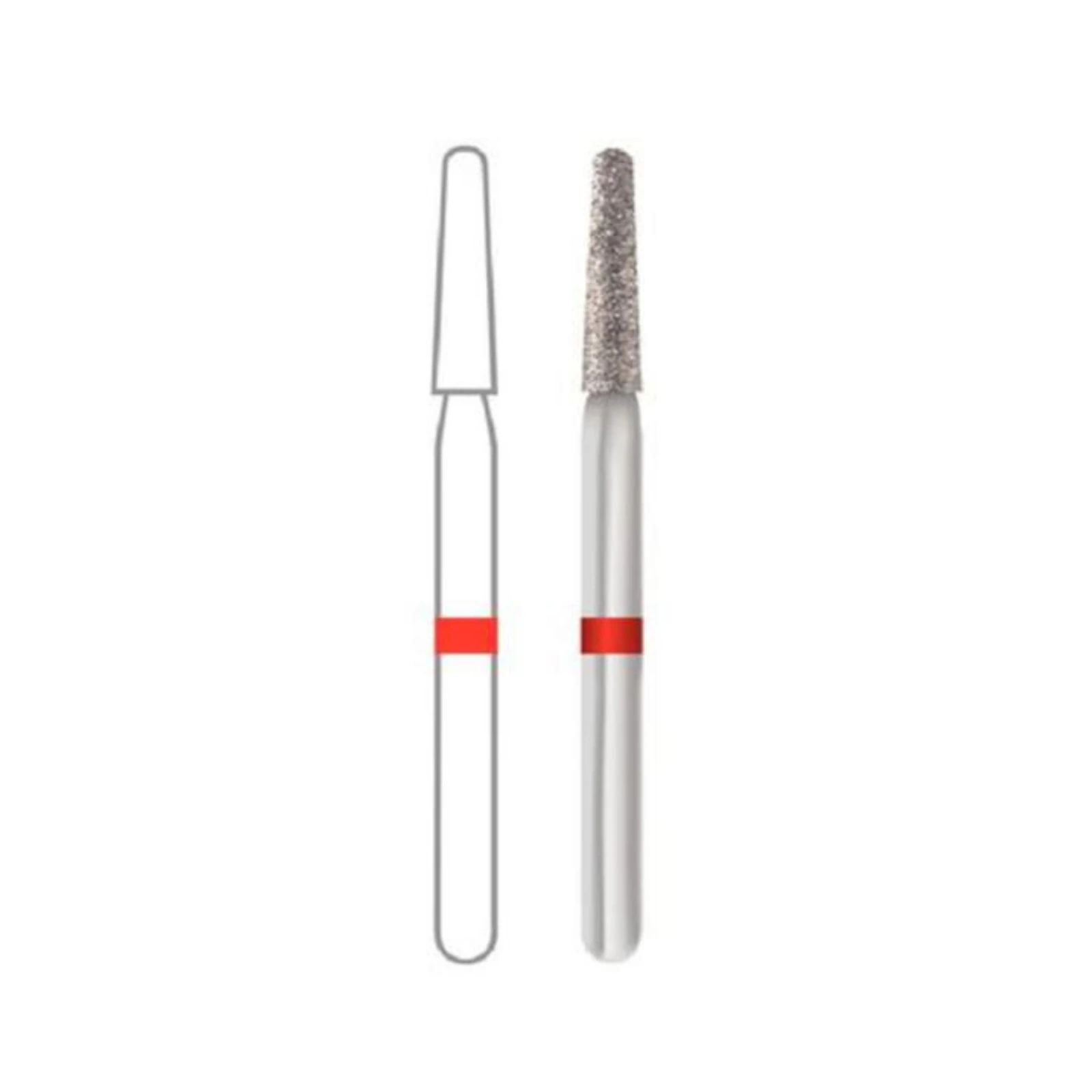 Midwest Diamond Bur FG 856-016F, Fine Grit, Round End Taper, Friction Grip, 1.6 mm Diameter, 8.0 mm Length, 5/Pk thumbnail 2
