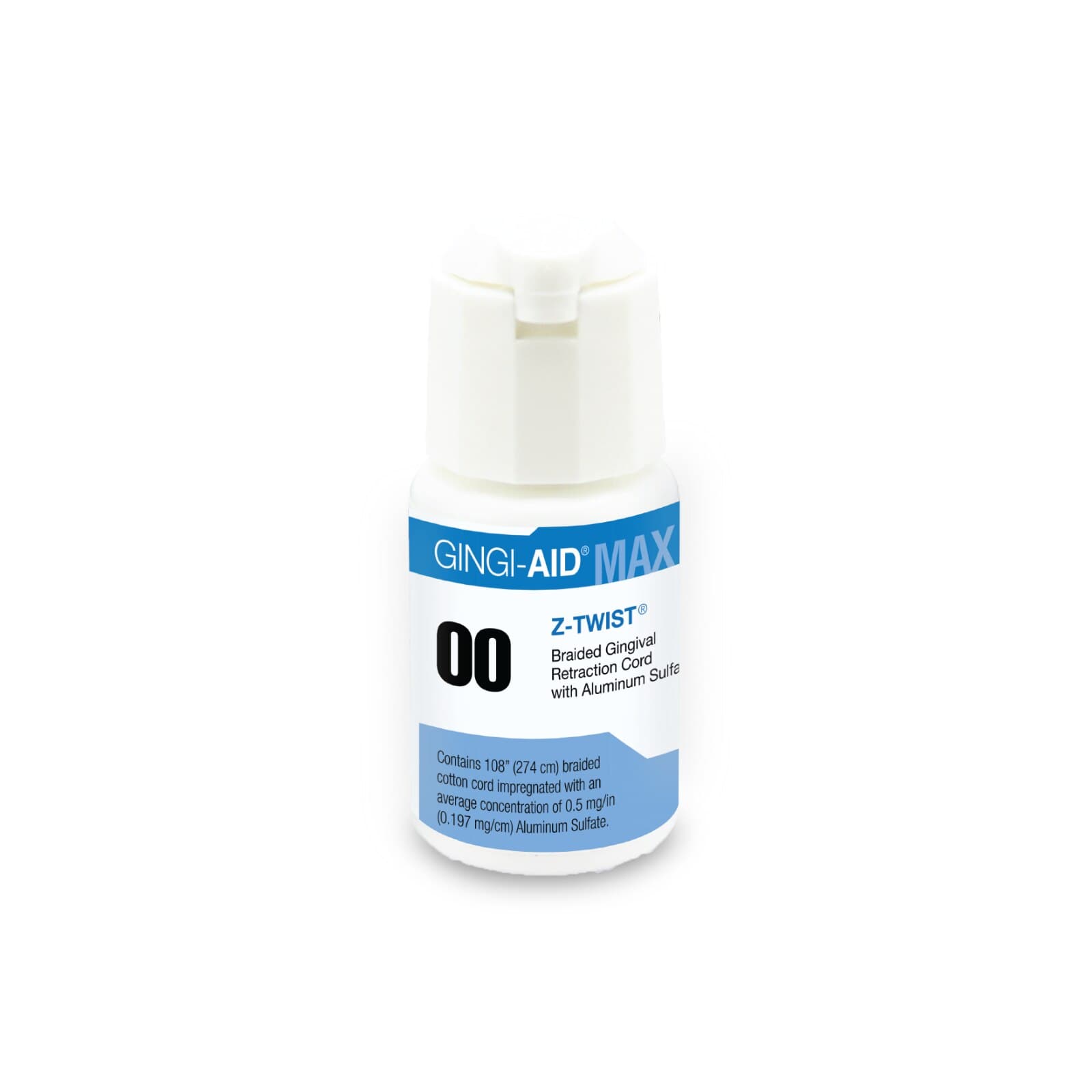 Gingi-Aid MAX Z-Twist Weave Retraction Cord, Aluminum Sulfate, #00 Very Thin, 108" per Bottle, 12170M thumbnail 3