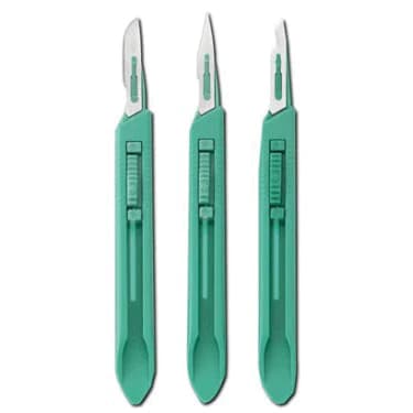 Miltex Safety Disposable Scalpel, Sterile, #15 Blade, 10/Box thumbnail 2