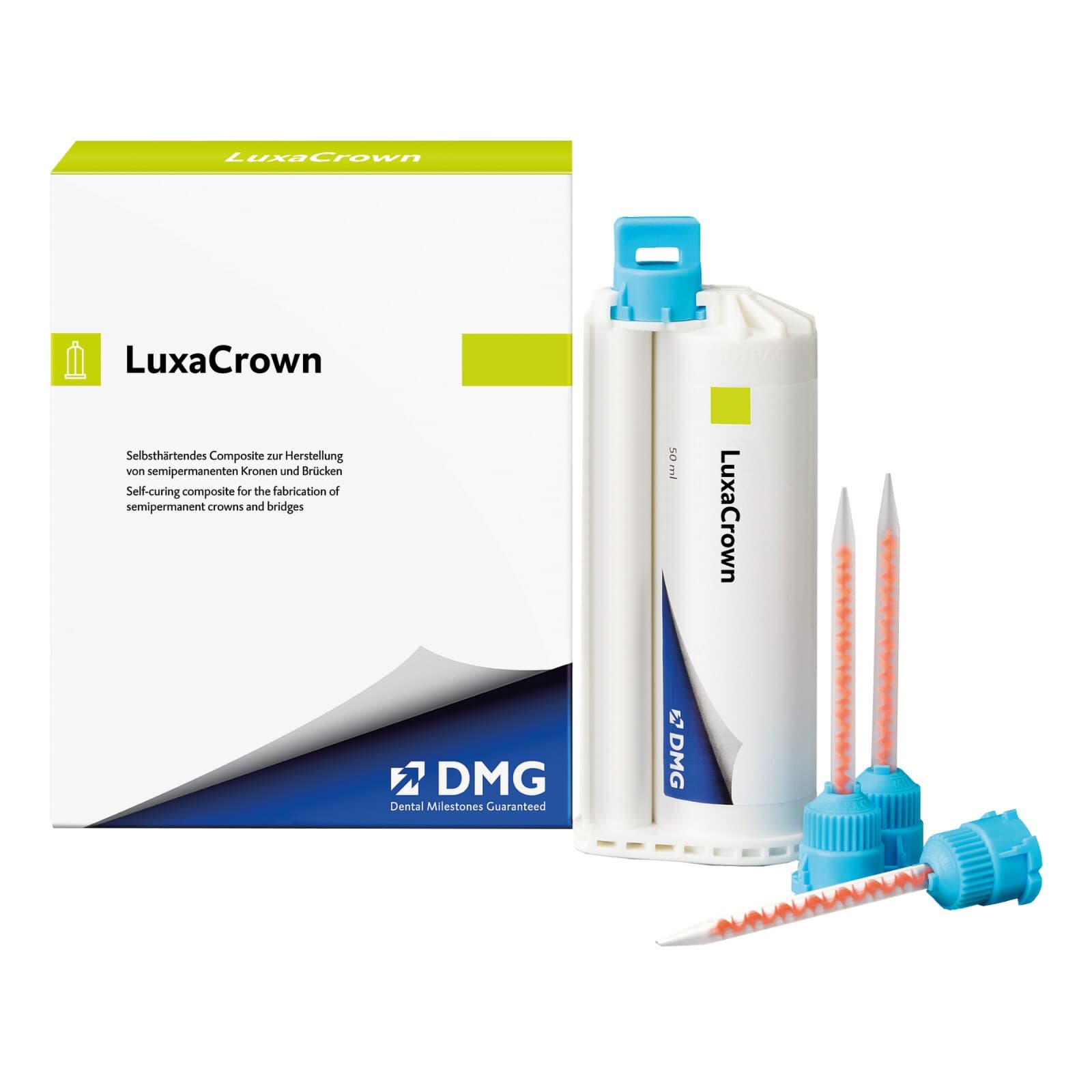 LuxaCrown Self-Curing Provisional Crown & Bridge Composite, Shade A3, 50 mL Cartridge with 15 Automix Tips, Ref 120972 thumbnail 9