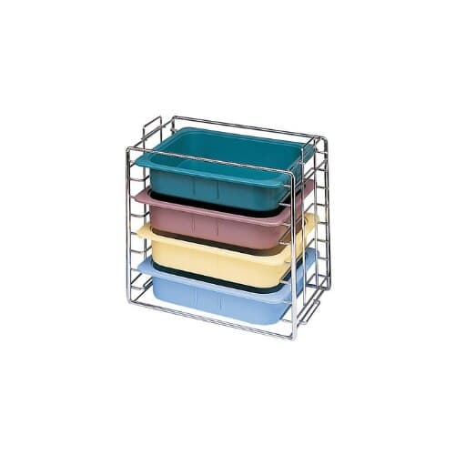 Plasdent Chrome Tub Rack, Long Side Loading, 15" W x 9-3/4" D x 14-1/8" H, Holds 4 Tubs - Tub Rack Chrome - Image 1