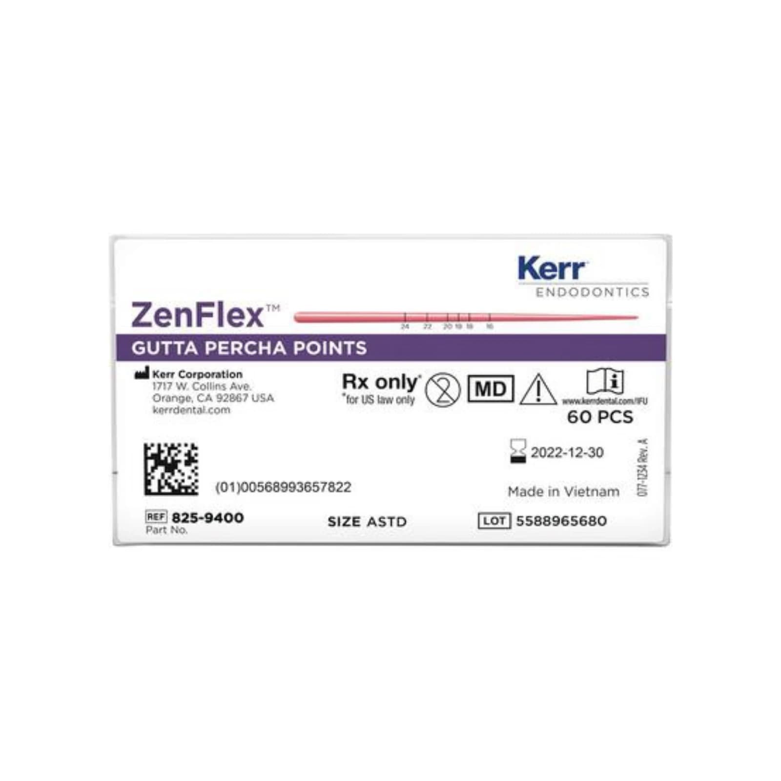 ZenFlex™ Gutta Percha Points, Assorted .06 Taper, ISO Color-Coded, 60/Pack, 825-9600 thumbnail 8