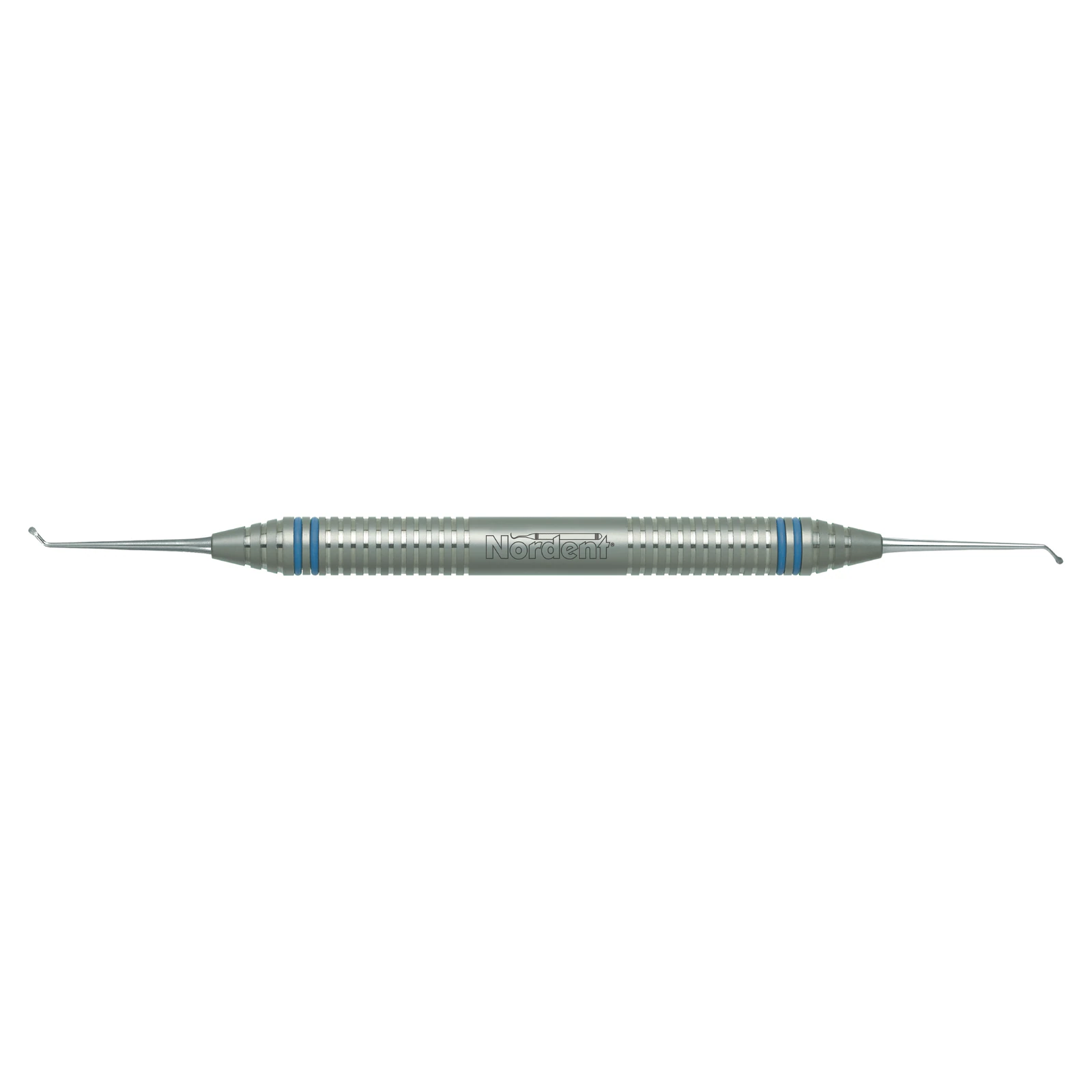 Nordent Excavator DE Anterior Spoon #5, Double End, 1.2mm Spoon, 4.0mm Shank, 50° Angle, DuraLite ColorRings Handle, Stainless Steel - Excavator DE Anterior Spoon #5 DuraLite ColorRings Handle - Image 1