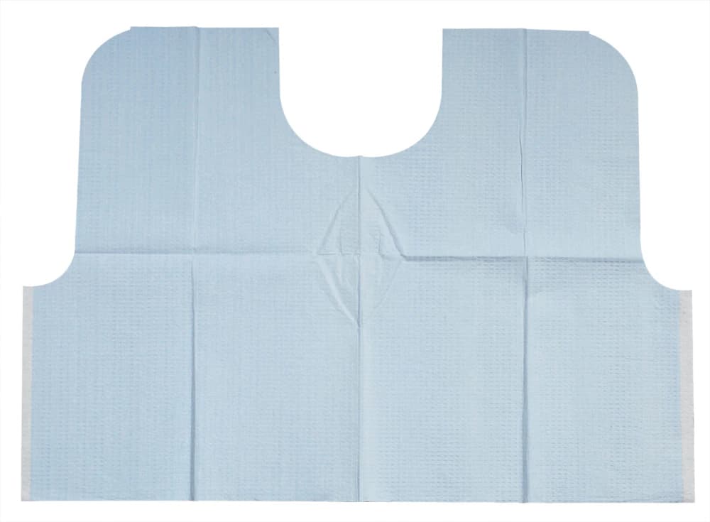 TIDI Everyday Endo/Prophy Bib, 29" x 21", Blue, Tissue/Poly/Tissue, Waist-Length with Contour Neck, 100/Case, 917483 thumbnail 8