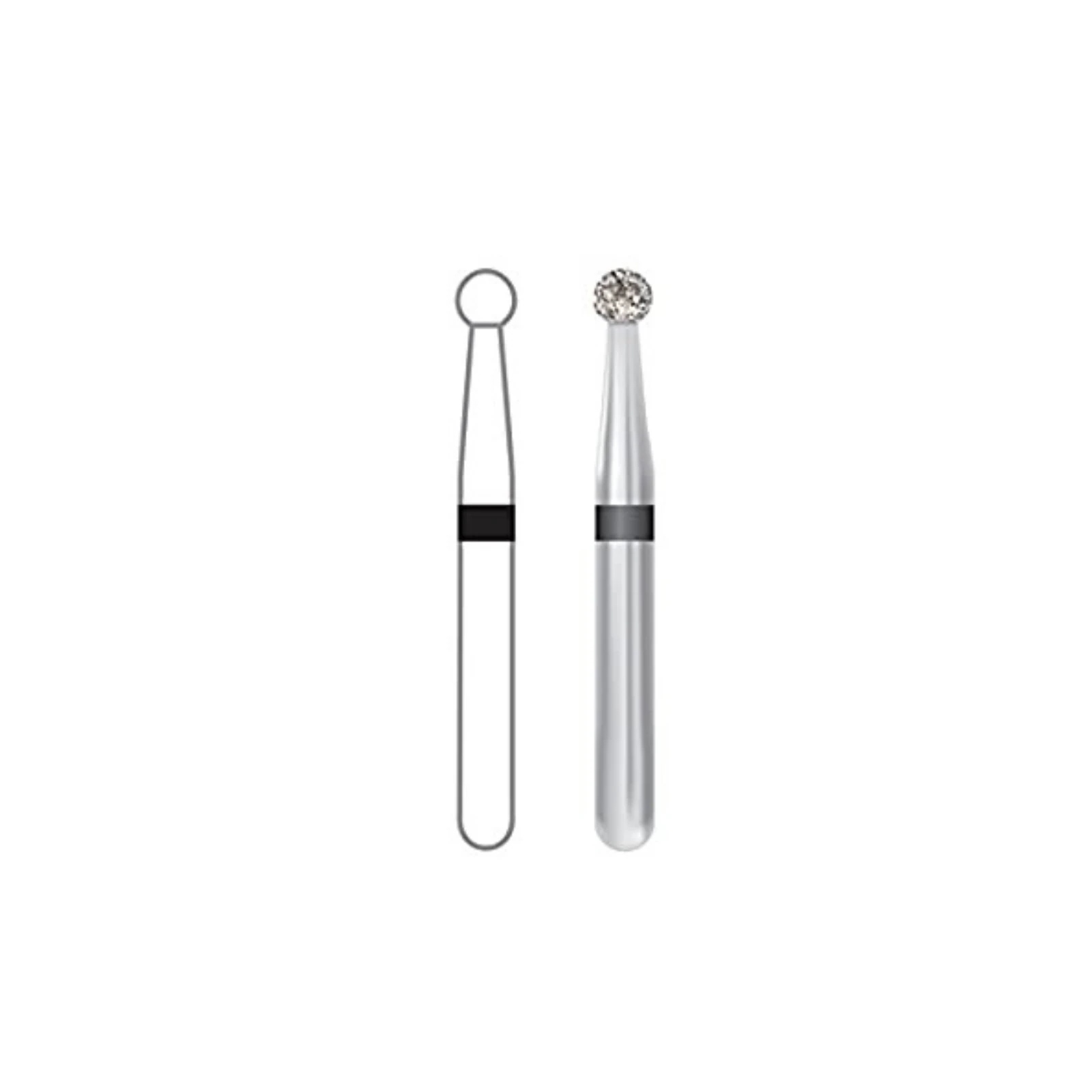 Midwest Multi-Use Diamond Bur 801-018SC, Super Coarse, Round, Friction Grip, 1.8 mm Diameter, 1.8 mm Length, 5/Pk, 471026 thumbnail 2