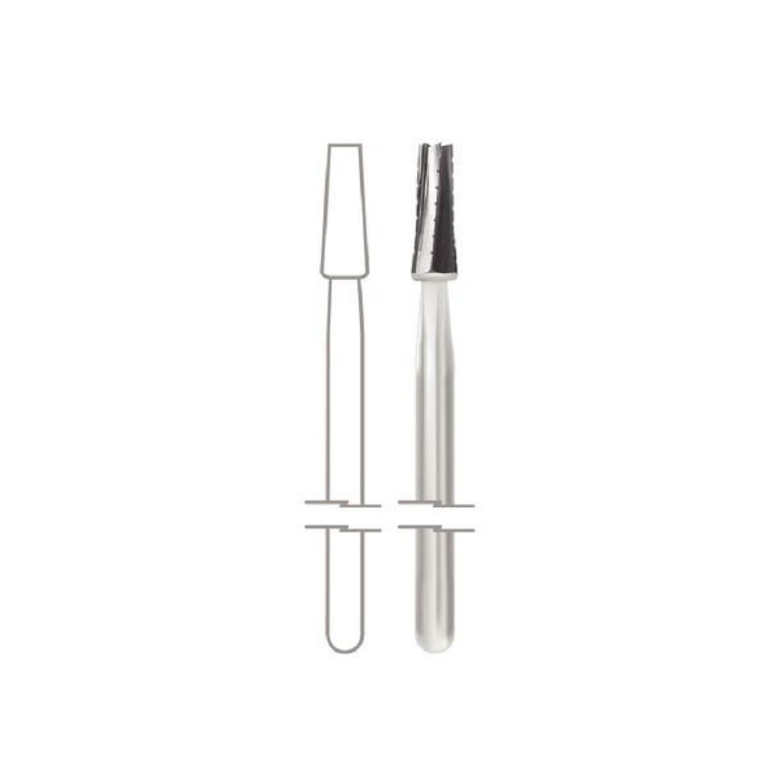 Midwest® Operative Carbide Bur #703, HP, Tapered Fissure Crosscut Flat End, 2.1 mm Diameter, 4.6 mm Length, 10/Pkg, 389335 thumbnail 2