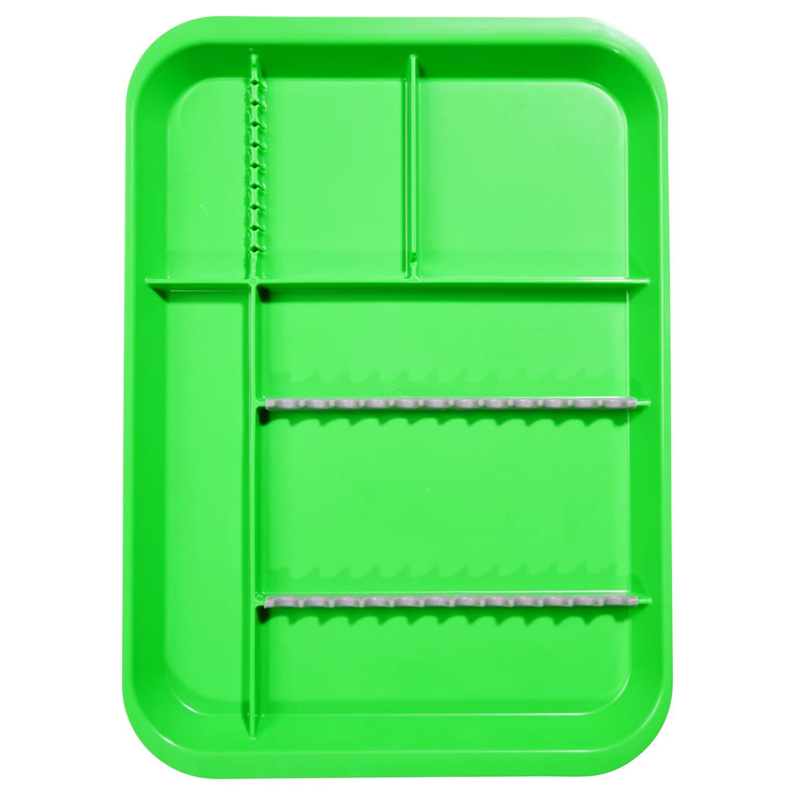 Zirc B-Lok Divided Setup Tray, Size B, Neon Green, 13-3/8" x 9-5/8" x 7/8", 20Z451P - Zirc Divided B-Lok Setup Tray - Image 1