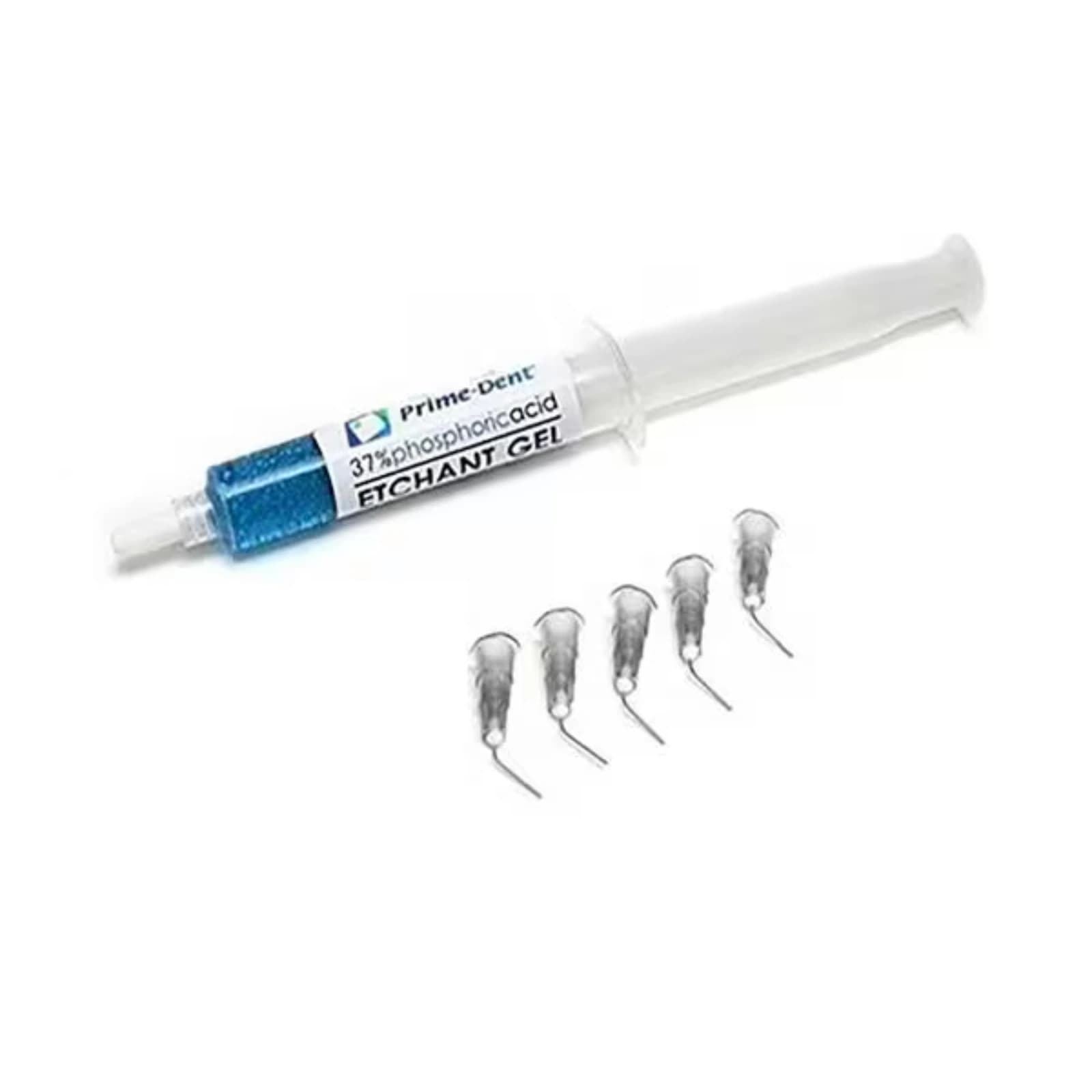 Prime-Dent Etchant Gel, 37% Phosphoric Acid, Blue, 4 x 1.2 mL Syringes - Prime-Dent Etchant Gel 4-1.2mL Syringes 37% Blue - Image 1