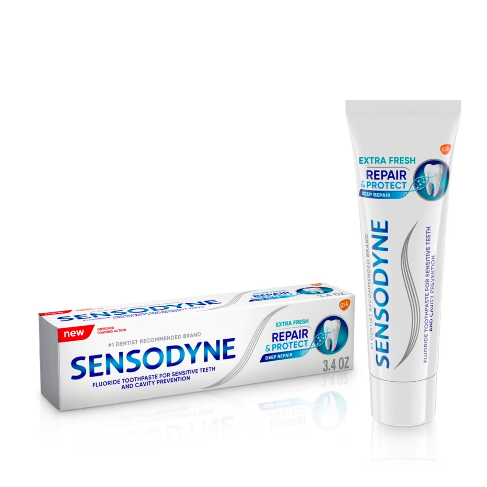 Sensodyne Repair & Protect X-Fresh Toothpaste, 3.4 oz Tube, Mint Flavor, 6/Pk - Sensodyne Repair & Protect X-Fresh Toothpaste 3.4oz 6/Pk - Image 1