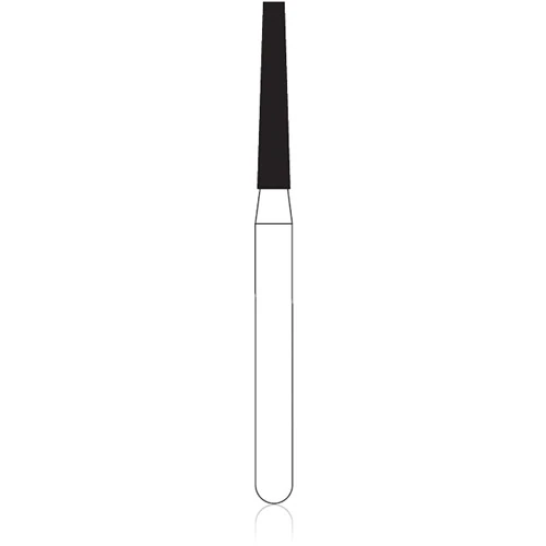 NTI Diamond Bur FG Medium Flat End Taper #847-014 (M847-014), 1.4 mm Diameter, 8.0 mm Head Length, Gray Ring, 5/Pack thumbnail 2
