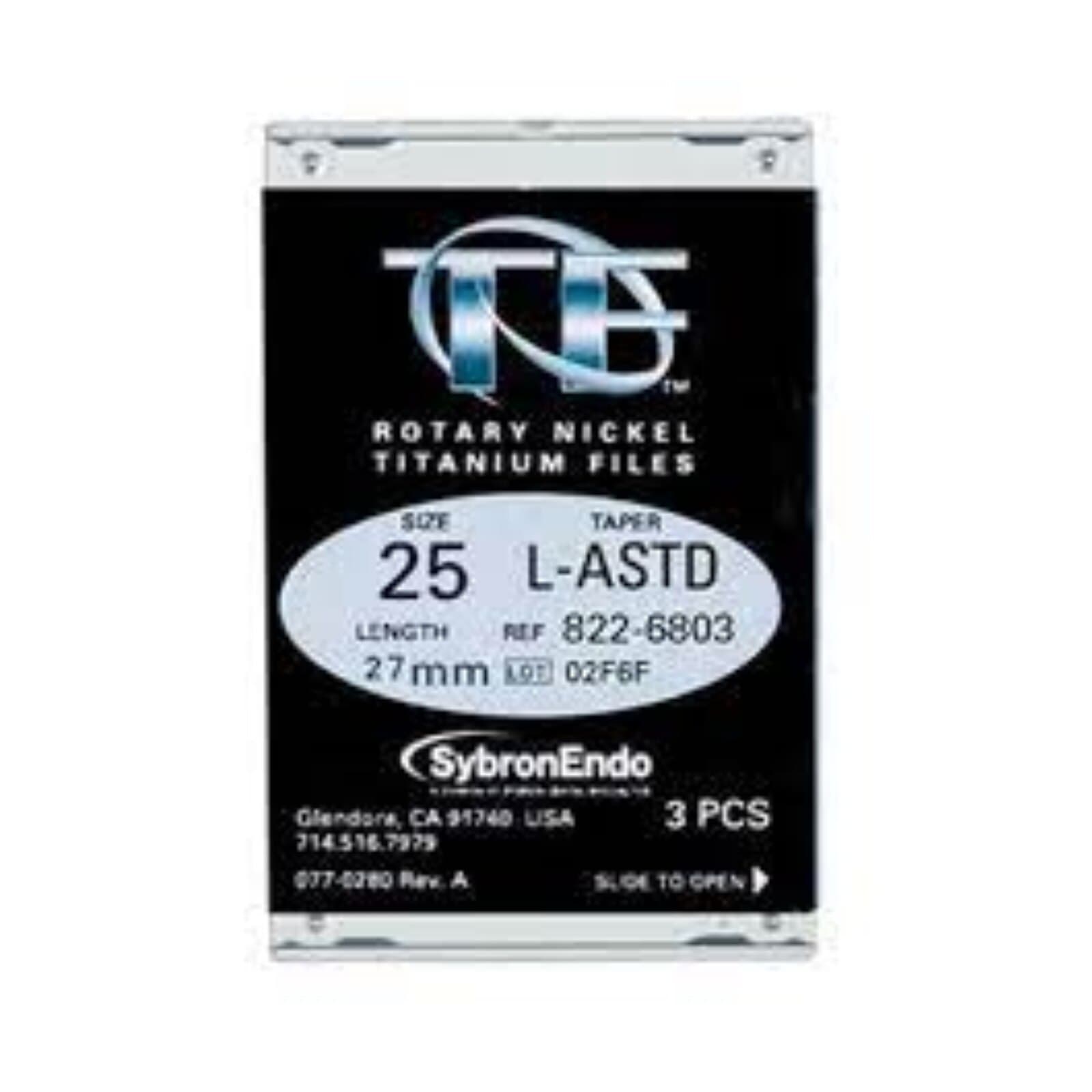 Kerr TF Twisted File, Size 25, Large Assorted Tapers (0.06/0.08/0.10), 27mm, Red, 3/Pack, 822-6807 thumbnail 7