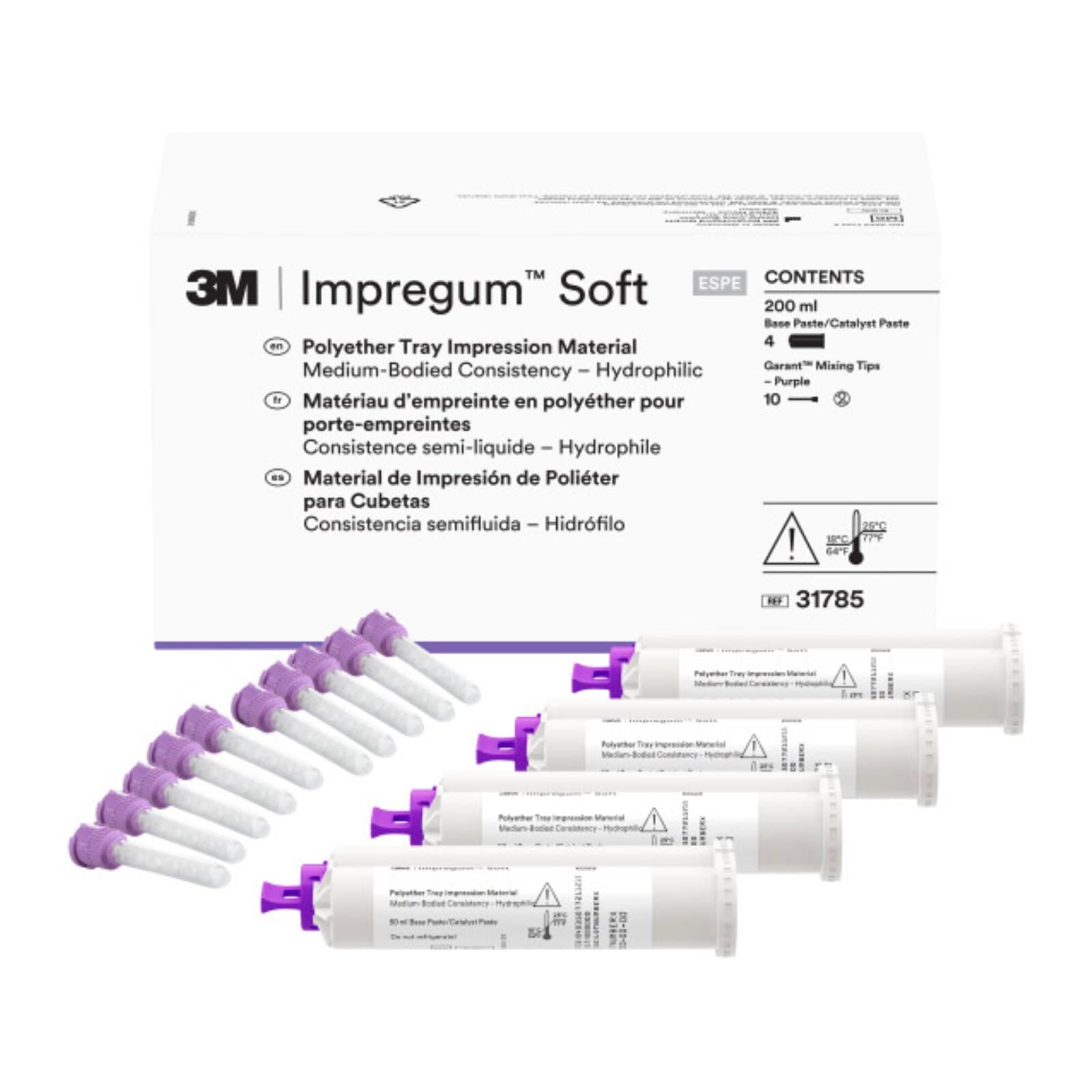 Impregum Garant Soft Polyether Impression Material, Medium Body, Tray Refill, Mint, 4 x 50 mL Cartridges, 10 Mixing Tips, 31785 thumbnail 3
