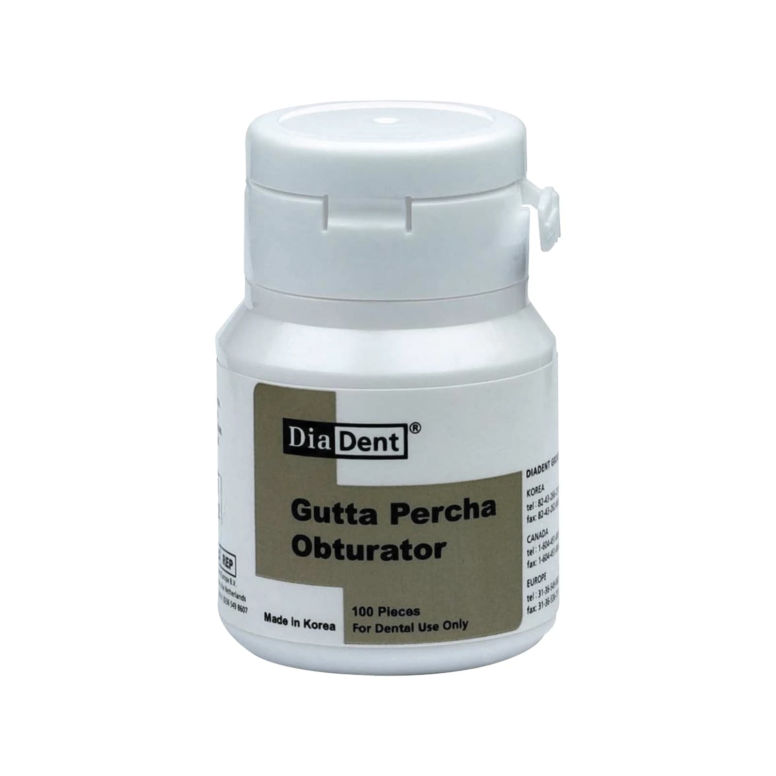 DiaDent Gutta Percha Obturator Pellets, Medium, 100/Bottle, 181-101 - Gutta Percha Obturator Pellet Medium 100/Bottle - Image 1