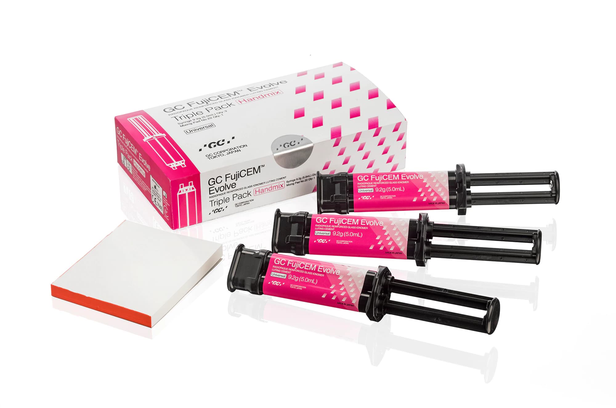 GC FujiCEM Evolve Resin-Reinforced Glass Ionomer Luting Cement, Handmix Triple Pack, 3 x 9.2 g Syringes, 45 Tips, 012949 thumbnail 9