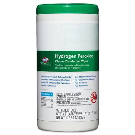 Clorox Healthcare Hydrogen Peroxide Disinfectant Wipes, 6.75" x 9", 95/Can, 30824 thumbnail 2