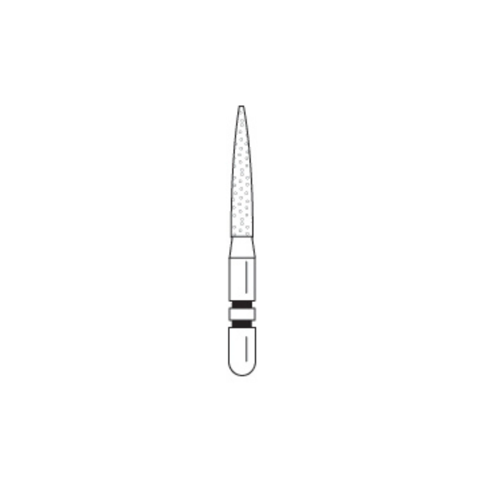Premier Two Striper ShortCut Diamond Bur, FGSS, Flame, #260.8, Coarse, Green Ring, 1.4 mm Major/0.4 mm Minor Diameter, 8 mm Length, 5/Pkg, 2015901 thumbnail 3