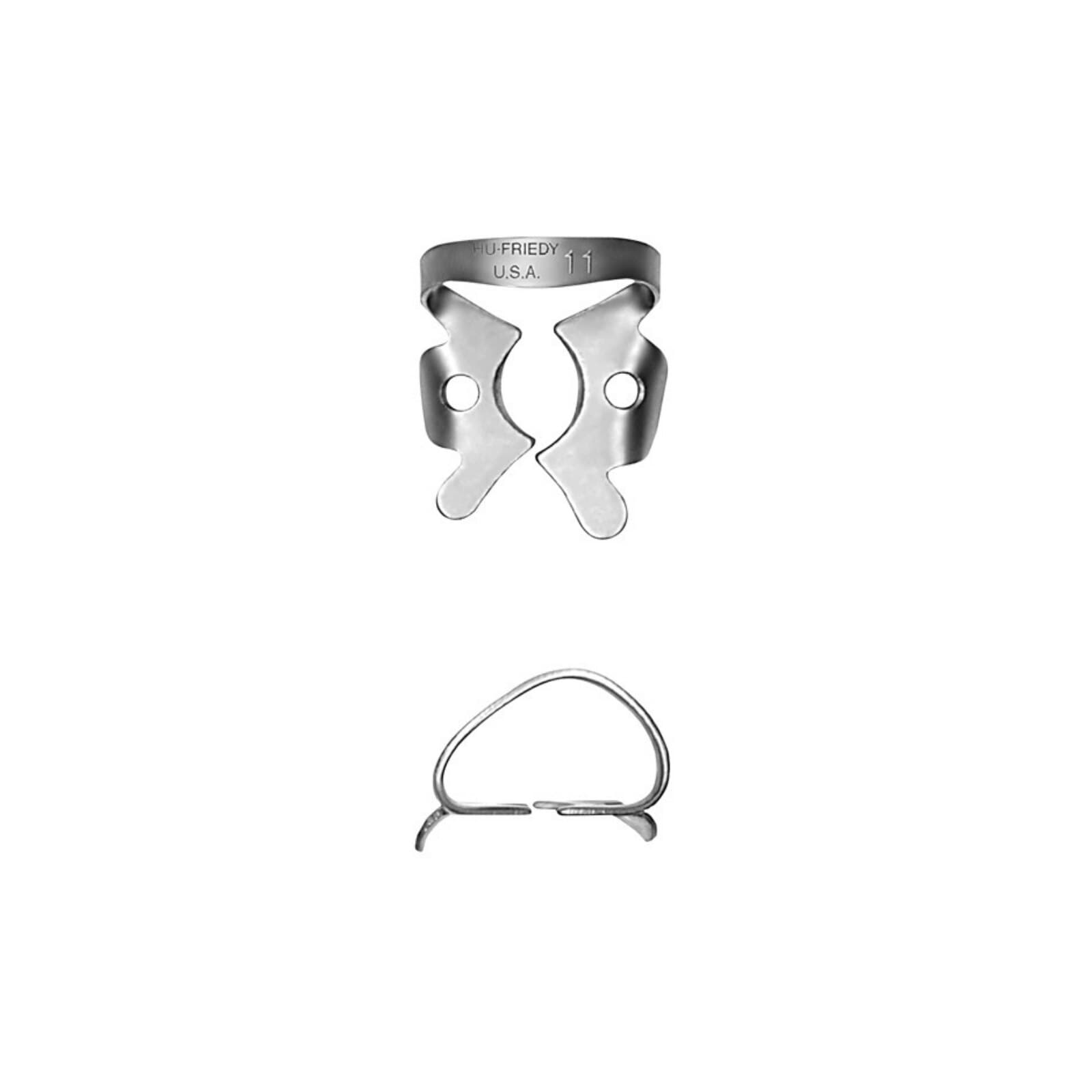 Hu-Friedy Satin Steel Rubber Dam Clamp #11, Winged, Small Upper Right/Lower Left Molars, 1 Each thumbnail 2