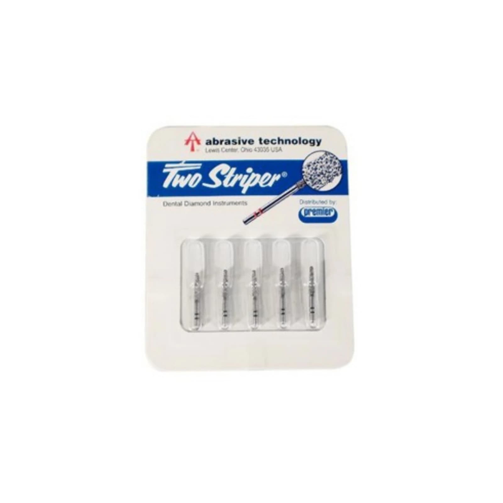 Two Striper® Diamond Bur FG, Round End Taper, #767.8, Fine Grit, Red Ring, 1.8 mm Major/1.0 mm Minor Diameter, 8.0 mm Length, 5/Pkg, 2015484 thumbnail 2