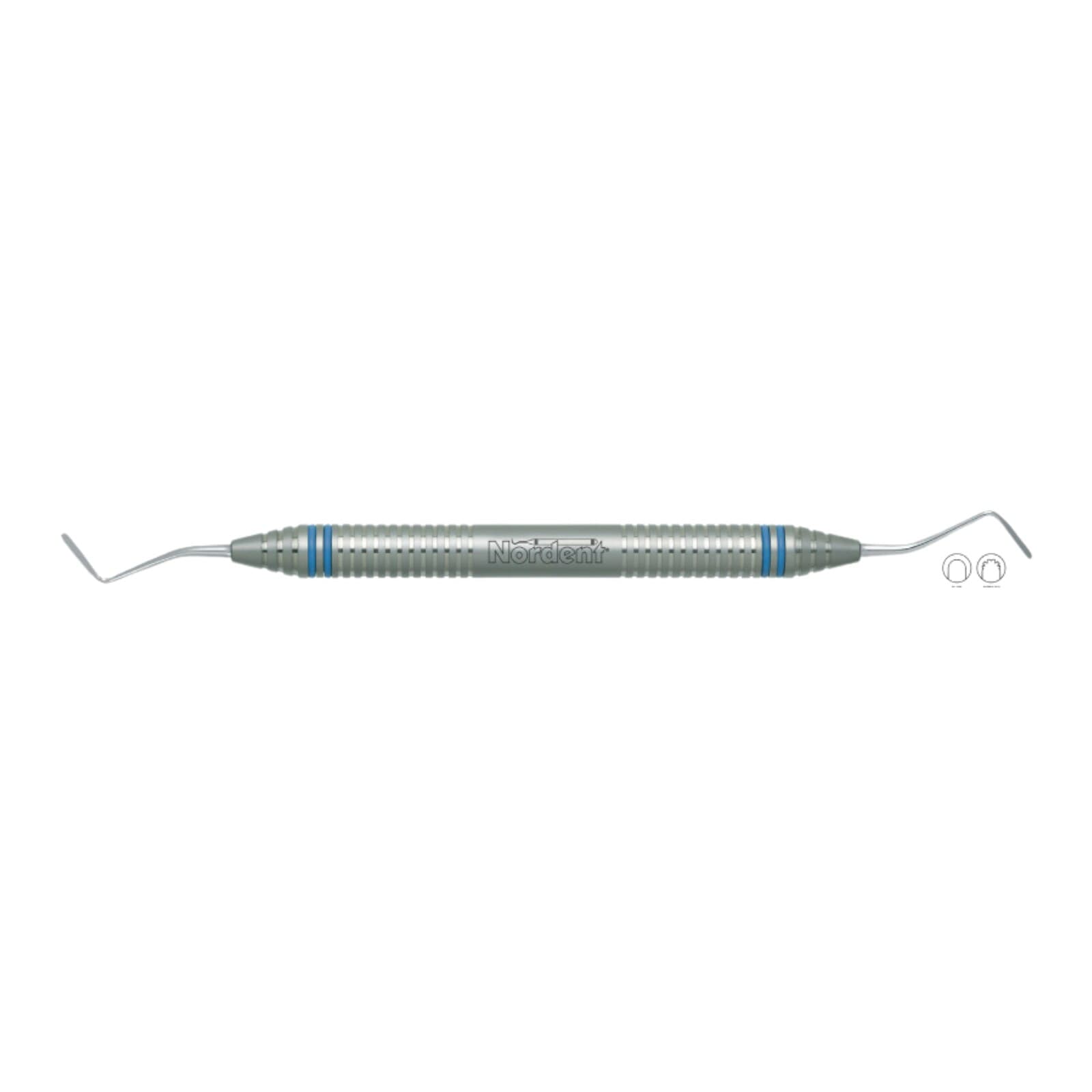 Nordent Gingival Cord Packer, Double End Serrated, 45 Degree Offset Blades, Straight Medium Round Handle, #N113 thumbnail 2