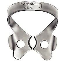 Hu-Friedy Rubber Dam Clamp #0, Satin Steel, Winged, Longer Premolars, 1/Pk, RDCM0 thumbnail 3