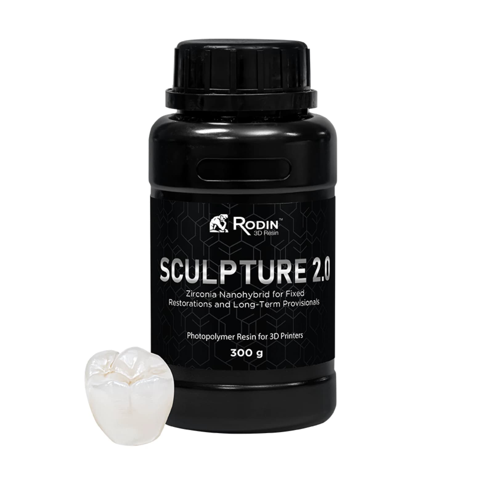Rodin Sculpture 2.0 Ceramic Nanohybrid 3D Resin, Shade A4, 300g Bottle, 1/Pk, 23915 - Rodin Sculpture 2.0, Ceramic Nanohybrid, 3D Resins, A4, 300 Gr, 1/Pk, 23915 - Image 1