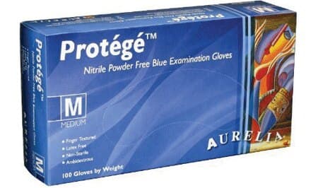 Aurelia Protege Nitrile Examination Gloves, Small, Powder-Free, Non-Sterile, Sky Blue, 100/Box - Aurelia Protege Nitrile Examination gloves: Small, Non-Sterile, Enhanced - Image 1