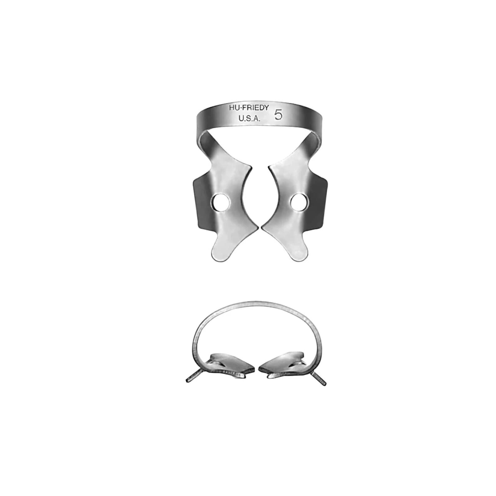 Hu-Friedy Satin Steel Rubber Dam Clamp, Winged, Size 5, Large Upper Molars, 1/Box thumbnail 2