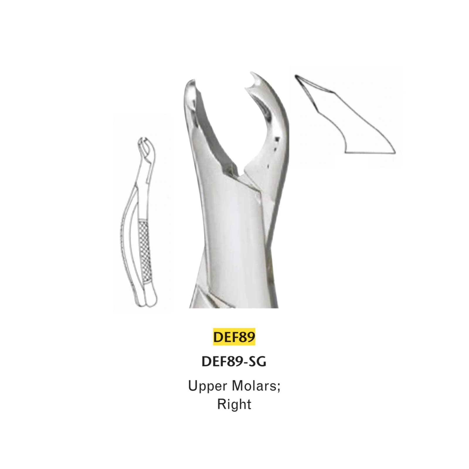 Miltex Extracting Forceps #89, Upper Molar Right, German Stainless Steel, DEF89 - Extracting Forceps 89 - Image 1