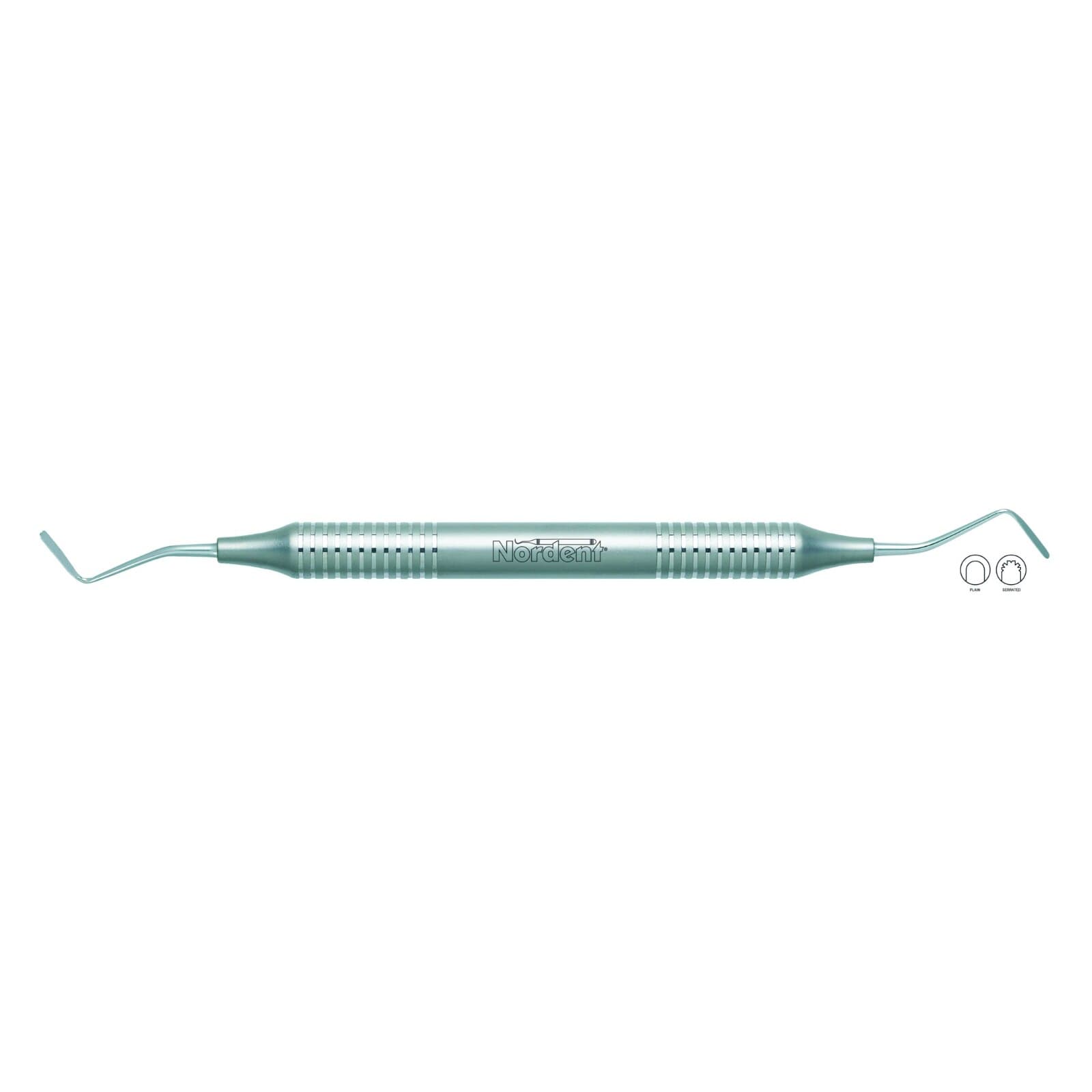 Gingival Cord Packer Nordent #N113 Plain Tips, 45° Offset Blades, Double-End, DuraLite Round Handle, Each thumbnail 2
