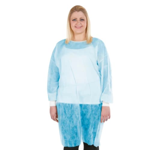 Medicom SafeWear Form-Fit Isolation Gown, Bright Blue, X-Large, Knit Cuffs, Latex-Free, 12/Pkg, 8114-D thumbnail 7
