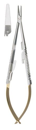 Castroviejo Needle Holder, Smooth Stainless Steel, 5.5" (14 cm), Straight, Each thumbnail 2