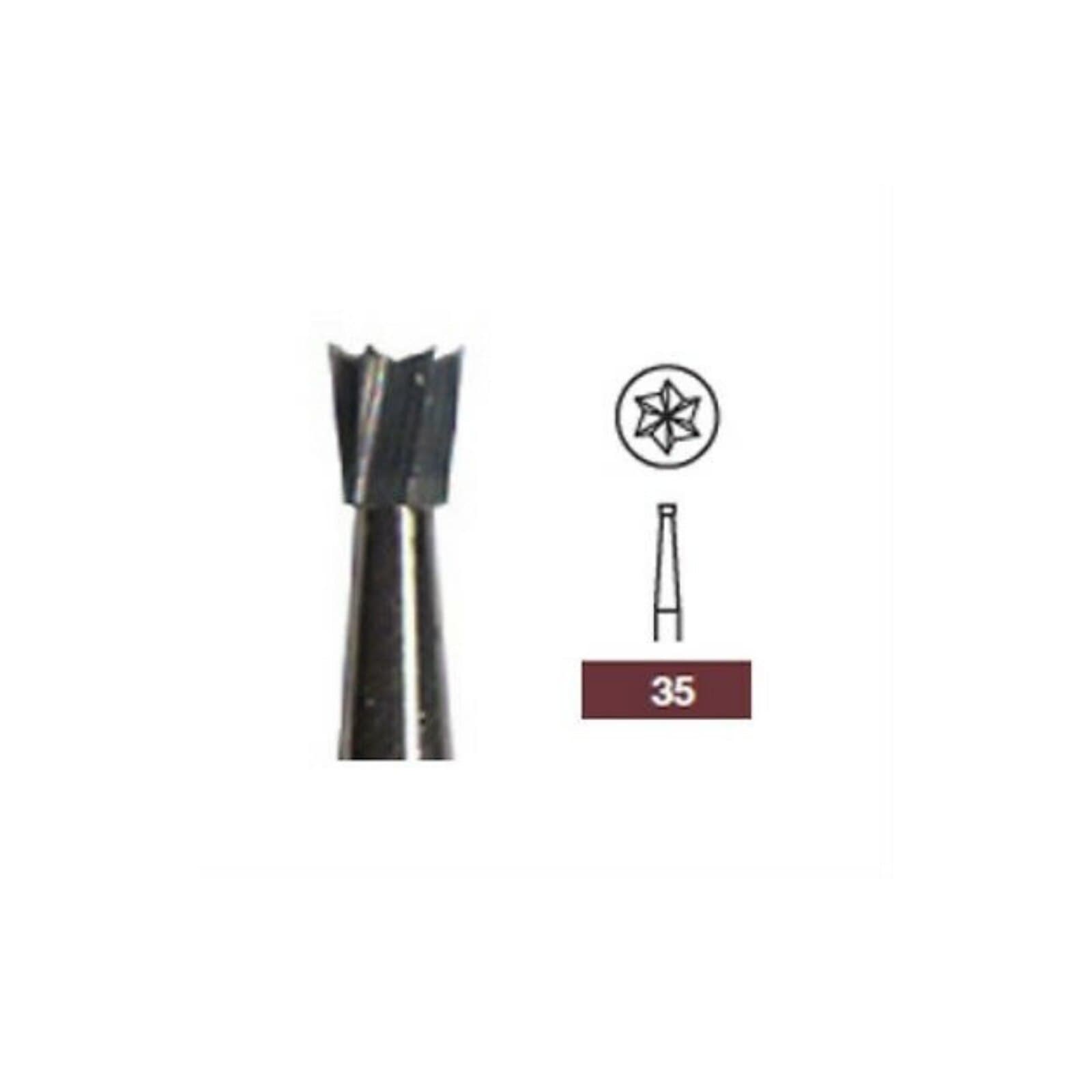 Midwest Operative Carbide Bur, FG, Inverted Cone, #35, 1.0 mm Diameter, 3.7 mm Length, 10/Pk, 389211 thumbnail 3