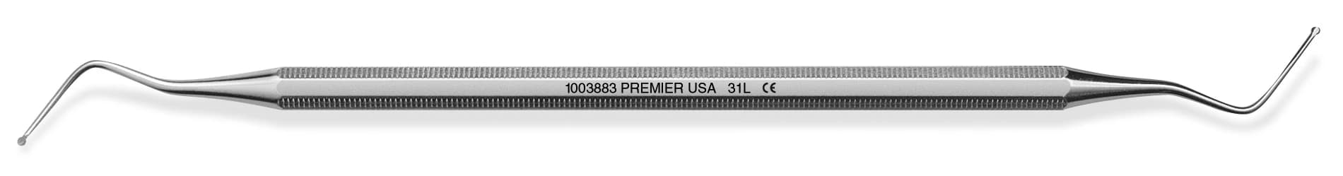 Premier Dental Products #31L Endodontic Excavator, Double-End, Octagonal Handle, Stainless Steel, 1.2mm Tip thumbnail 2