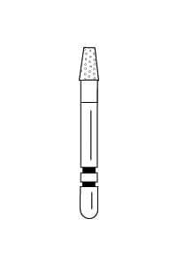 Two Striper® Diamond Bur FG 708.3C, Coarse, Flat-End Taper, 2.1 mm Major/1.3 mm Minor Diameter, 3.0 mm Length, Green Ring, 5/Pkg thumbnail 2