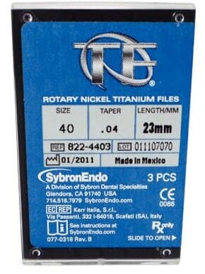 Kerr TF Twisted Files Rotary NiTi Endodontic File, 0.04 Taper, #40, 23 mm, Black, 3/Pk, 822-4403 thumbnail 9