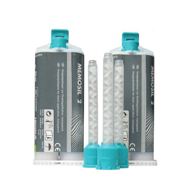 Kulzer Memosil 2 Transparent Bite Registration VPS Material, Regular Body, 2 x 50 mL Cartridges with Mixing Tips, Ref 50035018 thumbnail 3