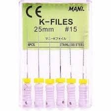 Mani K-File, Stainless Steel, 25 mm, ISO Size 15, White, Safe-End Tip, 6/Pk, MK2515 thumbnail 6