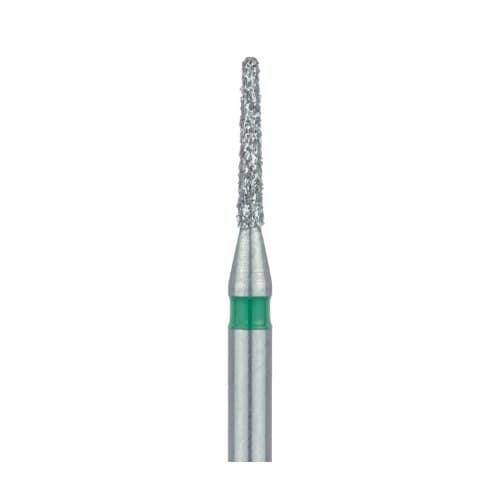 Meisinger 849G-010-FG Coarse Diamond Bur, Round End Taper (Chamfer), Friction Grip, 1.0 mm Head Diameter, 6.0 mm Head Length, Green Ring, 5/Pkg thumbnail 3