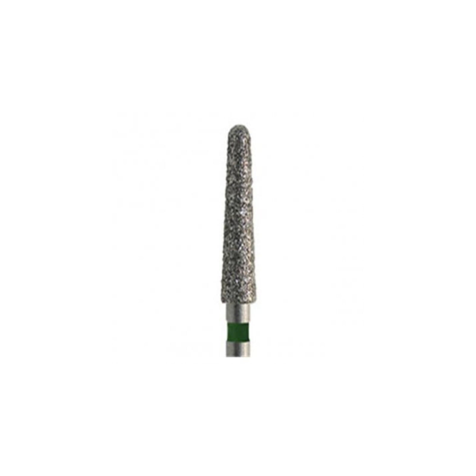Meisinger 850-025-FG Medium Diamond Bur, Round End Tapered (Chamfer), Friction Grip, 2.5 mm Head Diameter, 8 mm Working Length, Blue Ring, 5/Pk thumbnail 3