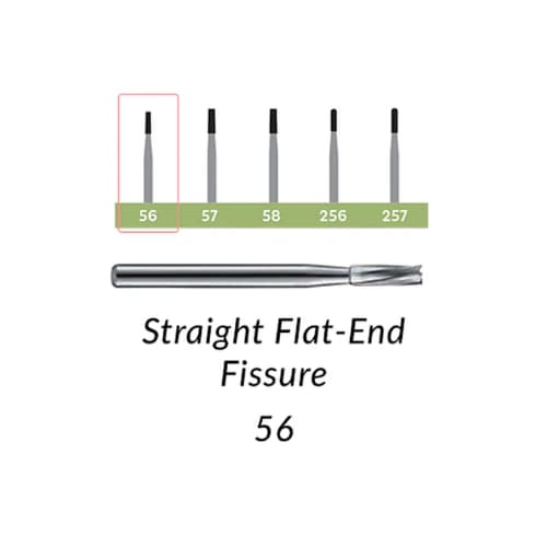 Alpen® Carbide Bur FG Straight Fissure #56, 0.9 mm Diameter, Friction Grip, 100/Bx thumbnail 2