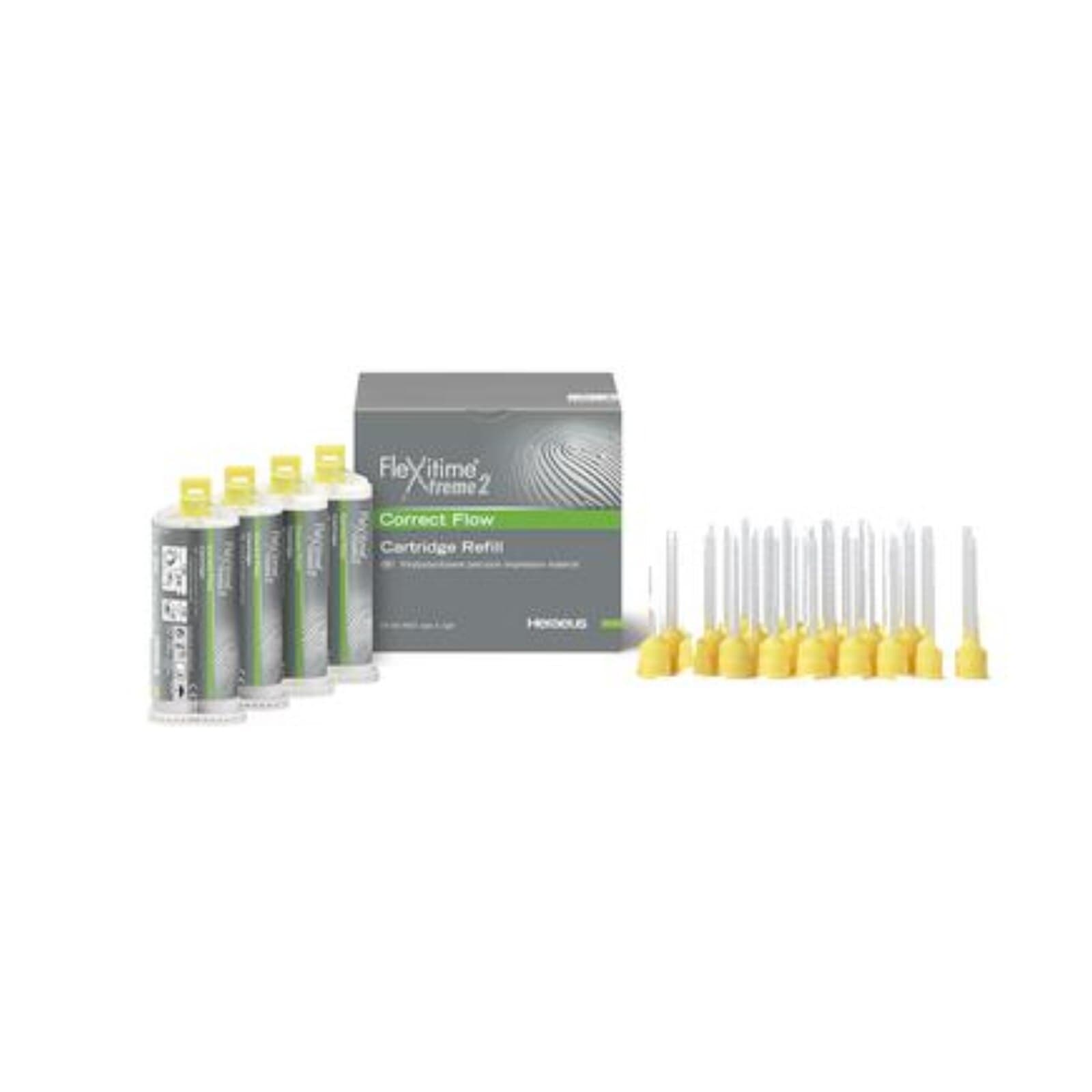 Flexitime Xtreme 2 VPS Impression Material, Correct Flow, Bulk Refill, 12 x 50 mL Cartridges with 36 Mixing Tips, Wild Berry Aroma, 66050335 thumbnail 3