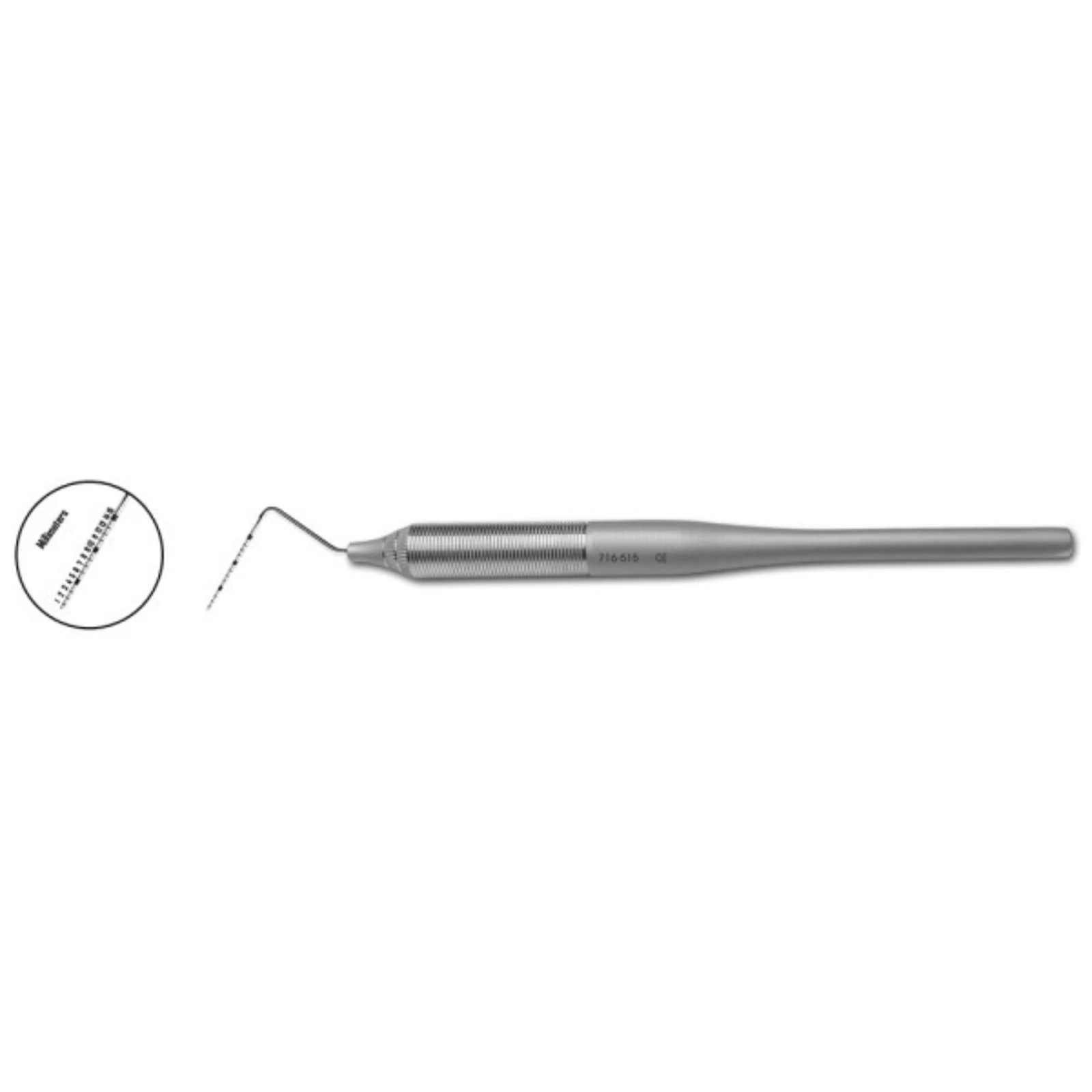A. Titan Instruments Single-Ended Color-Coded Probe, Markings at 3-6-8-11mm, Stainless Steel - Probe with Markings at 3-6-8-11mm - Image 1