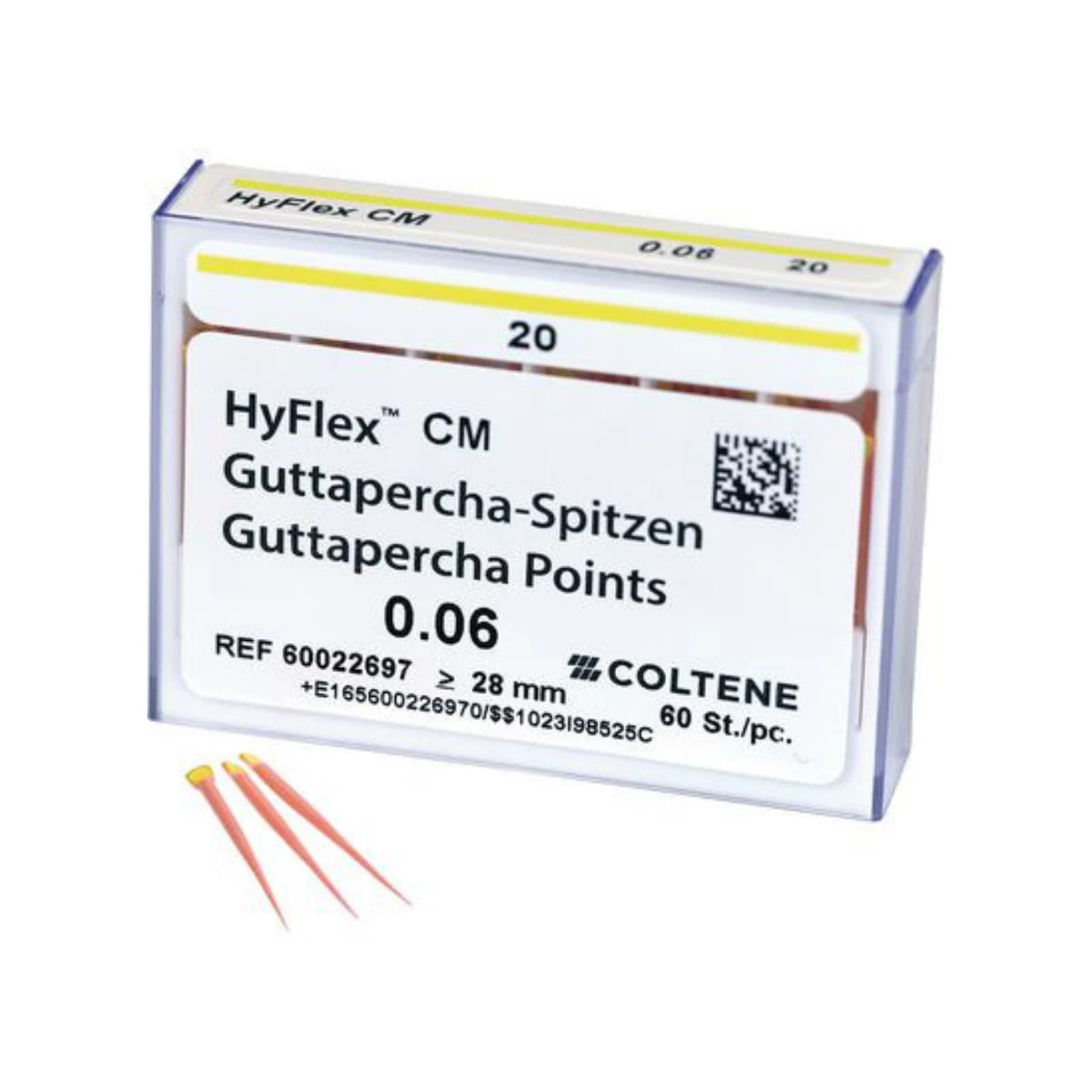 HyFlex CM Gutta Percha Points, .06 Taper, ISO #20, Yellow, 60/Pk, 60022697 thumbnail 3