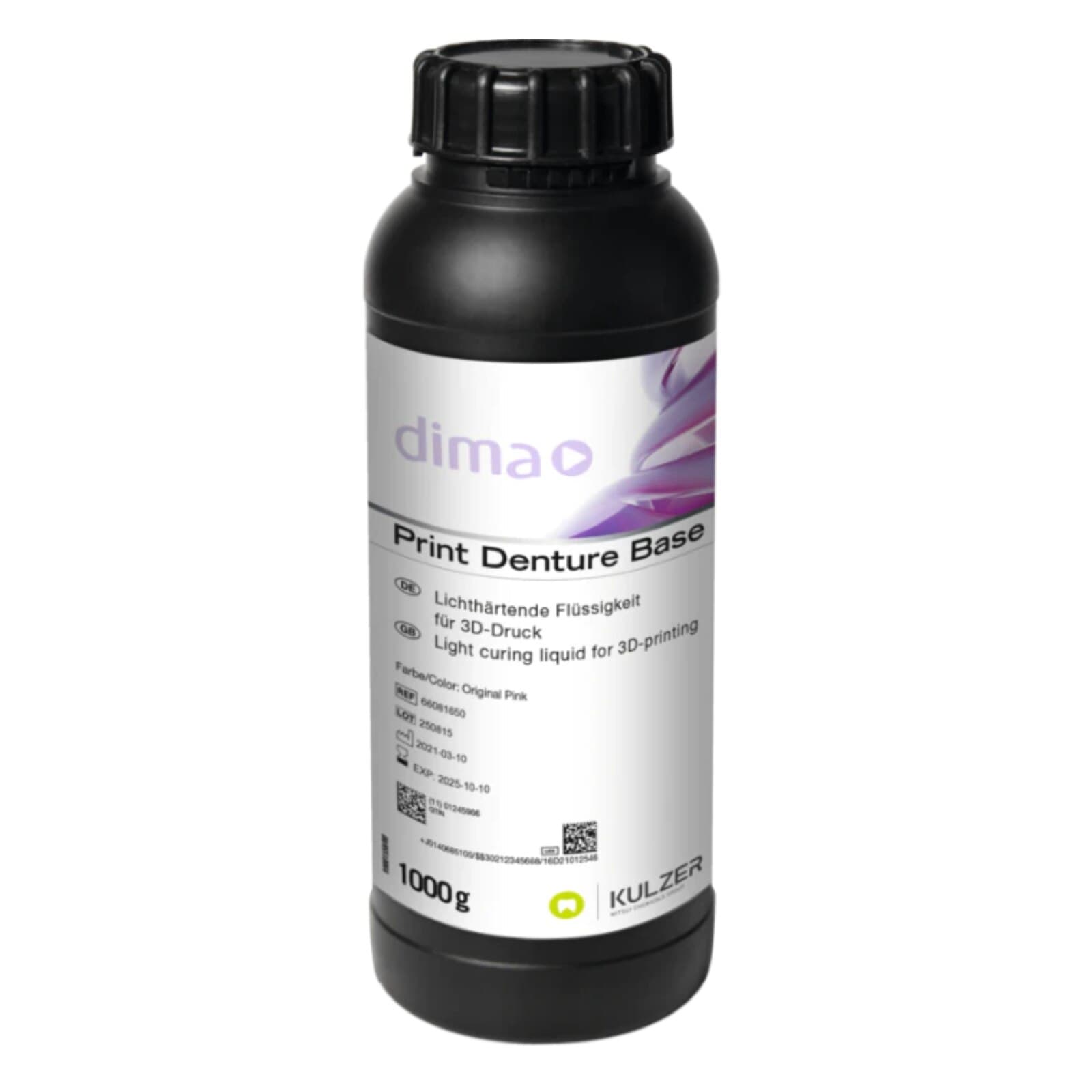 Kulzer dima Print Denture Base Original Pink, 1000mL, 1/Bottle thumbnail 2