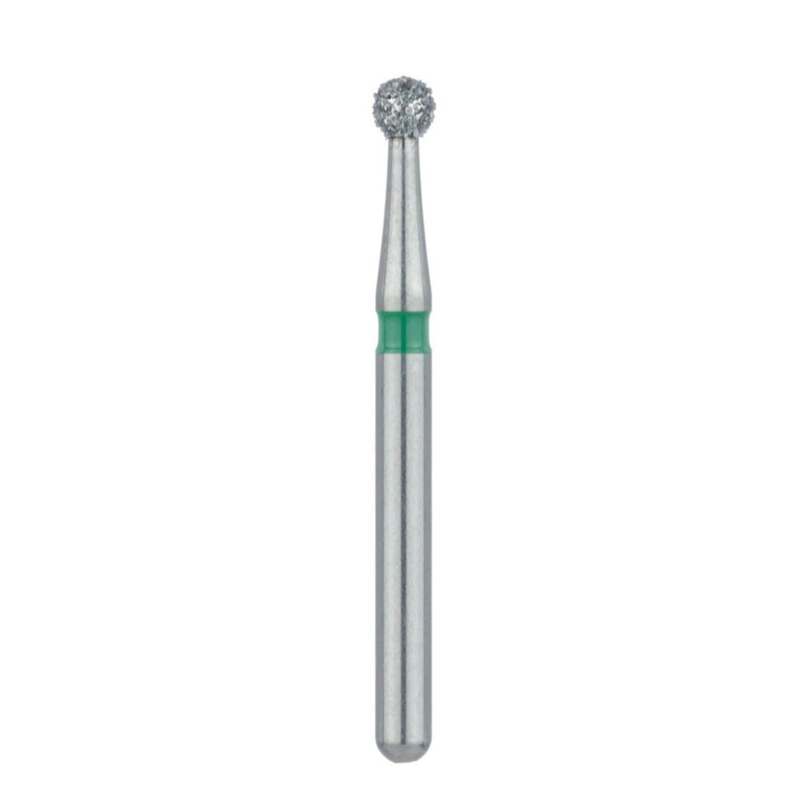Meisinger FG #801G-018 Coarse Round Diamond Bur, 1.8 mm, Friction Grip, Multi-Use, Green Band, 5/Pk thumbnail 3