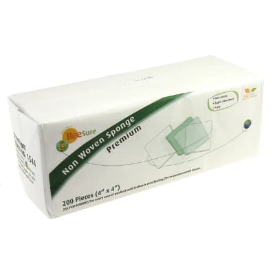 BeeSure Premium Non-Woven Sponge, 4" x 4", 4-Ply Rayon/Polyester, Non-Sterile, 50 g/m², 2000/Case thumbnail 3